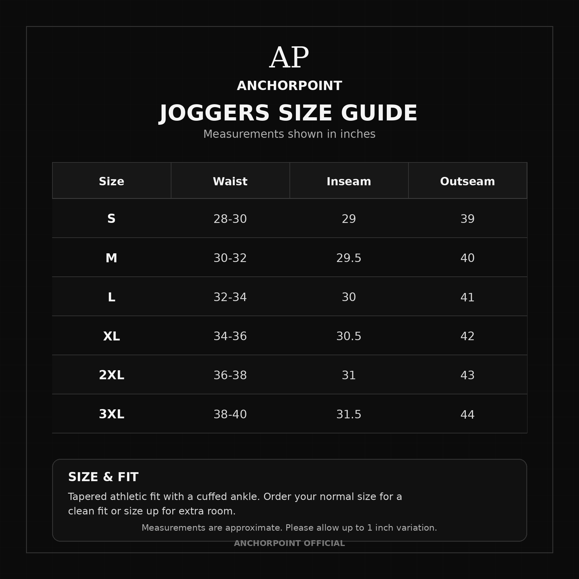 AnchorPoint Core Joggers Unisex Fit